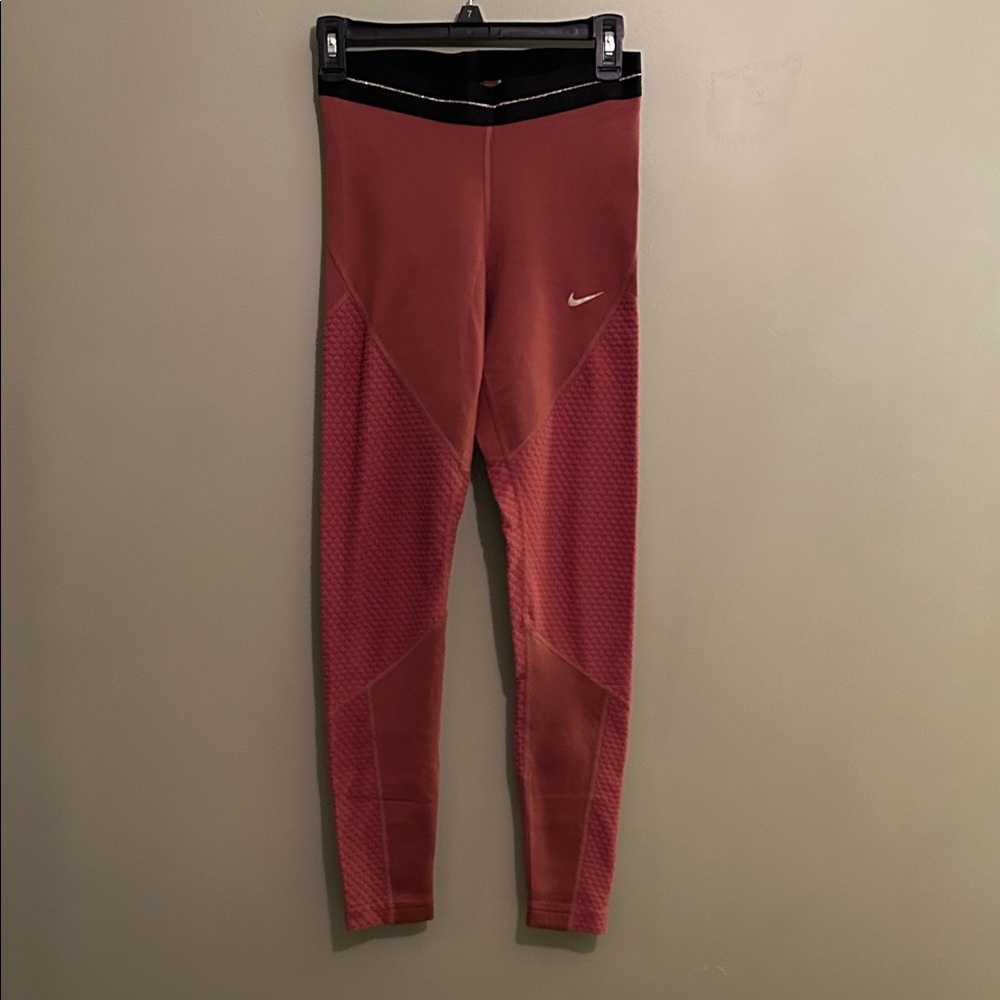 Nike Pro Icon Clash Claystone Red Women's Leggings Size S